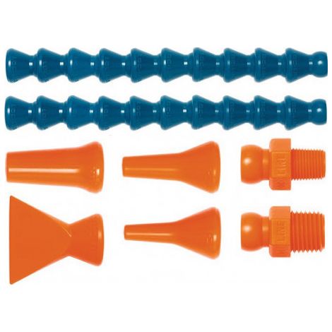 Kit tuyaux pour lubrifiant réfrigérant taille 1/4 po. 8 pièces LOC-LINE