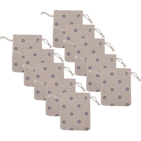 Neue 10er-Packung Leinen-Geschenktüten mit Kordelzug