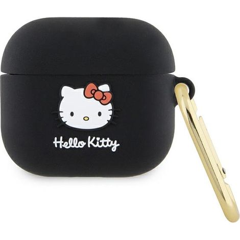 Hello Kitty HKA33DKHSK AirPods 3 Hülle, schwarz/schwarz, Silikon, 3D-Katzenkopf (1/3)
