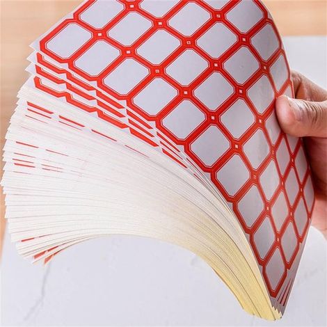 50 etiquetas autoadhesivas，Etiquetas adhesivas，Etiquetas para botes de especias，Adecuadas para etiquetas de laboratorio，etiquetas de precio，Rojo (1/4)