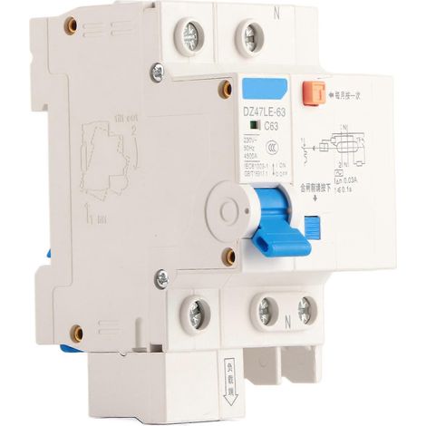 Disjoncteur différentiel DZ47LE-63 1P N C63 230 V 63 A 30 mA