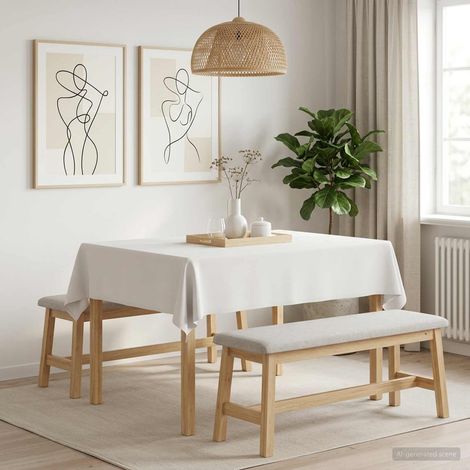 vidaXL Table Cloth Rectangular White 110 x 140 cm Polyester (1/5)