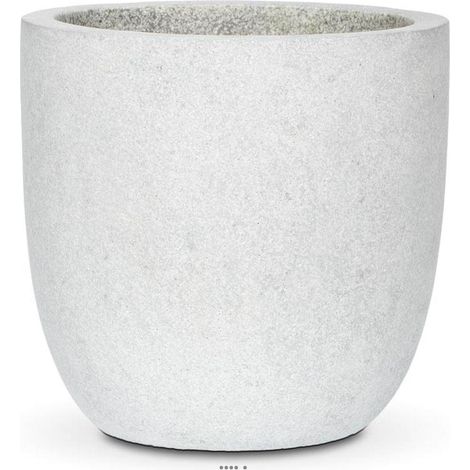 Bac en pures Fibres Mora Ext. EggPot D 43 x H41 cm Gris Clair - dimhaut: H 41 cm - couleur: Gris ciment
