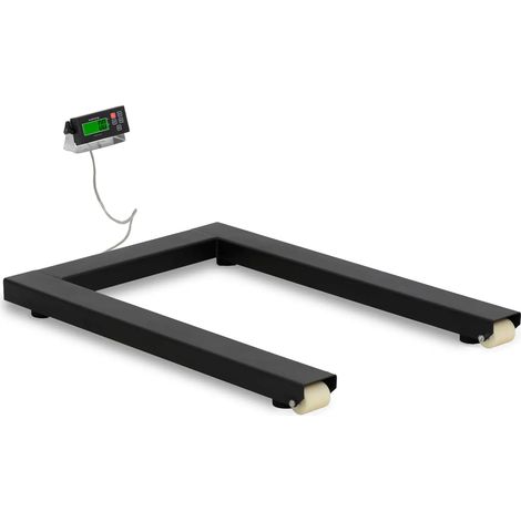 Bilancia da pavimento 3000 kg / 1 kg 127 x 84 cm con display LCD esterno acciaio inox plastica nera 140008316