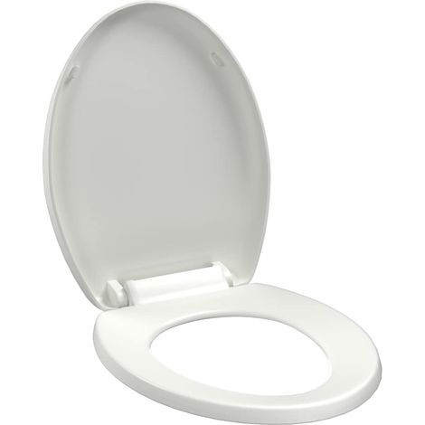 vidaXL Tapa de váter cierre suave y desenganche rápido blanca (1/2)