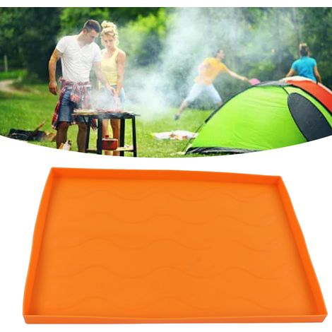 Funda protectora de silicona resistente para parrillas, de color naranja, que incluye termómetro digital para alimentos con funda protectora. (1/5)