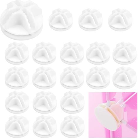 20 conectores de cubo de plástico, conectores de cubo de plástico, clips organizadores modulares con ranura en cruz, conectores de cubo de almacenamiento para estantes y armarios, blanco (1/5)