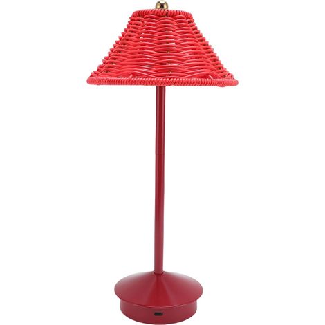 Lampe de Table en Rotin Boho, Chevet tissé sans Fil Rechargeable (1/5)