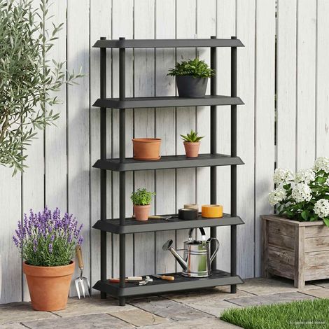 vidaXL Unité de rangement 5 niveaux 100 x 40 x 177 cm PP Anthracite (1/5)