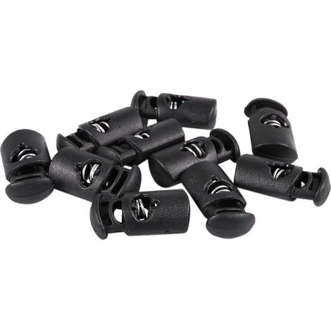 8-mm-Loch, Karabiner-Seilstopper, schwarz, 10er-Packung (1/5)