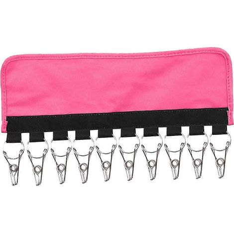 Porte-casquettes avec pinces, étagère à chapeaux, support de rangement mural pour salon-Dark Pink