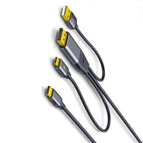 Adaptateurs DisplayPort vers USB en aluminium, 4K 60 Hz, tactiles, pour moniteur mobile et réalité virtuelle. (1/5)