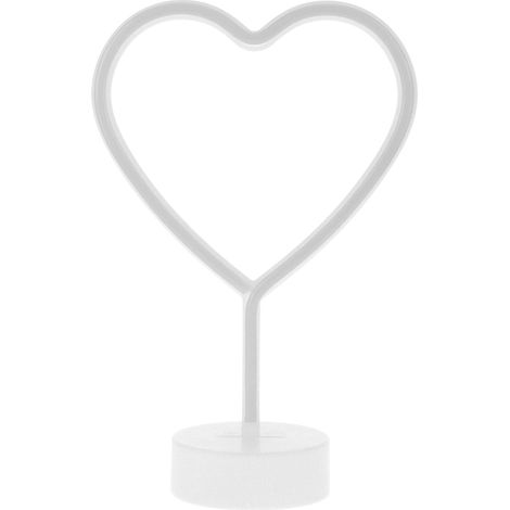 Lampe néon LED en forme de cœur, veilleuse de bureau innovante, décoration de fête, cadeau d'anniversaire rose (1/5)