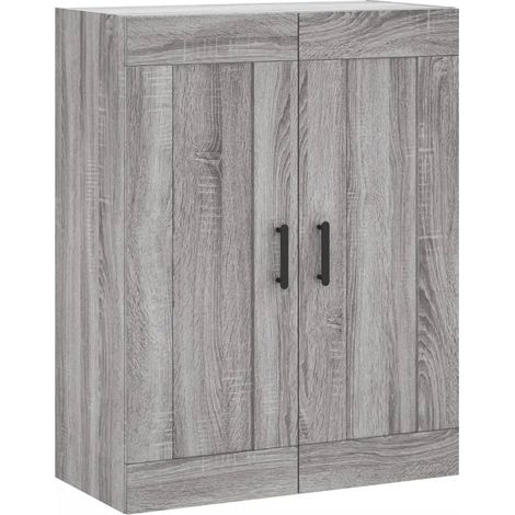 Elegante pensile di design con vano contenitore 69,5 x 34 x 90 cm realizzato in legno composito Sonoma grigio 020048922