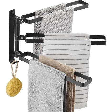 Towel Rack Aluminum Space Saving Aluminum Impact Free Wall (1/5)