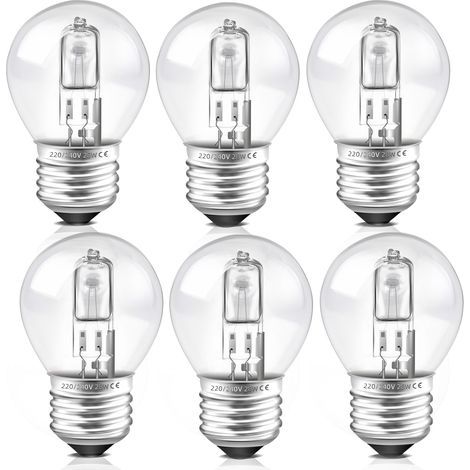 E27 G45 Ampoule 28W Dimmable, 370LM Blanc Chaud 2700K, Transparentes vis Edison, Clair Ampoule E27 pour Lustre, Applique, Lot de 6 (1/5)