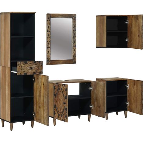 Maison Exclusive - Badezimmermöbel-Set 5 stk. Braun 62 x 33 x 58 (1/5)