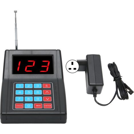 Système d'appel clientèle pour restaurants SU-668/SU-669/SU-680/SU-668S/SU-669S, 999 codes, portée 1000m, adaptateur 100-240V prise UK (1/5)