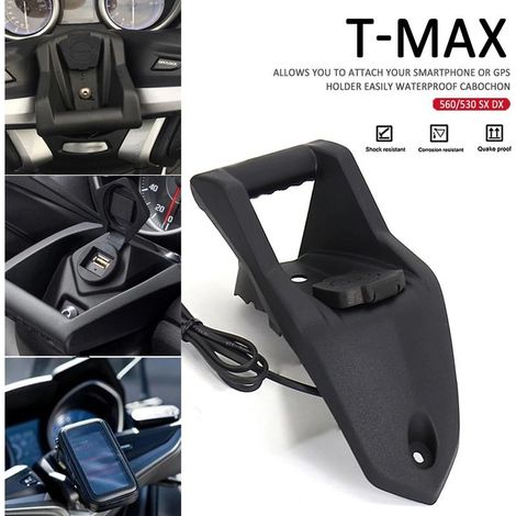 USB-Ladegerät für die vordere Navigationshalterung des Yamaha Tmax Motorrads (1/4)