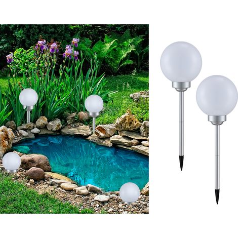 LED Solarkugeln Garten - 2er SET, Leuchtkugel Ø 20cm mit Erdspieß (1/5)