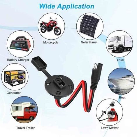 2Pcs SAE Power Câble de Rallonge Automobile pour Câble d'alimentation Solaire Câble SAE, SAE Câble Chargeur Adapteur Connexion (1/4)