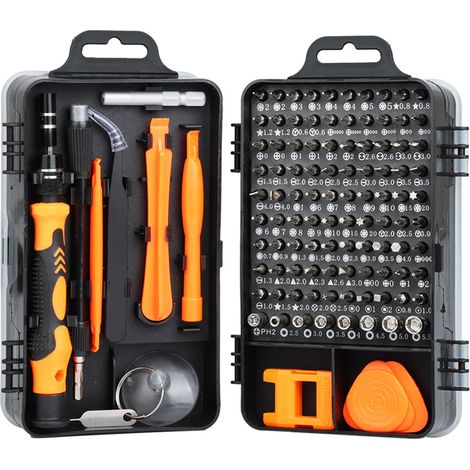 Jeu de tournevis en acier au carbone, outils polyvalents de démontage électronique et réparation pour montre et téléphone portable orange (1/5)