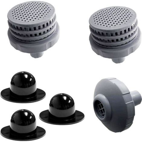 Private Label-Kit de connecteurs et bouchons pour piscine Intex/Bestway – 3 pièces – Noir