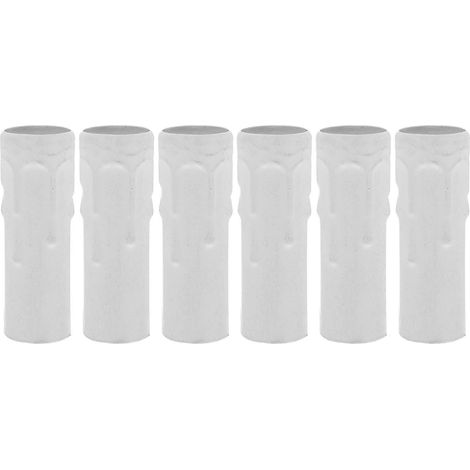 Lot de 6 manchons pour bougies de lustre E14, cache-douille pour candélabre-8X2.5X2.5CM-White