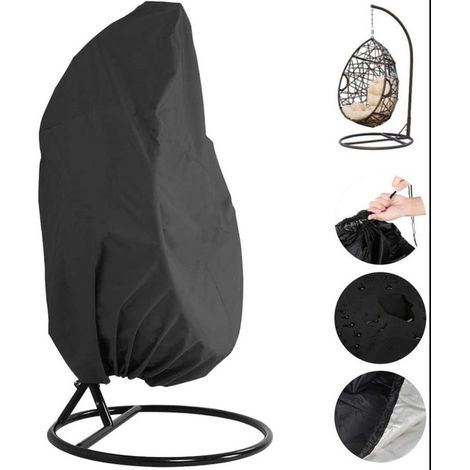 , housse inclinable suspendue, housse large, housse anti-poussière coquille d'œuf, convient aux chaises suspendues d'extérieur, 115 x 190 cm.
