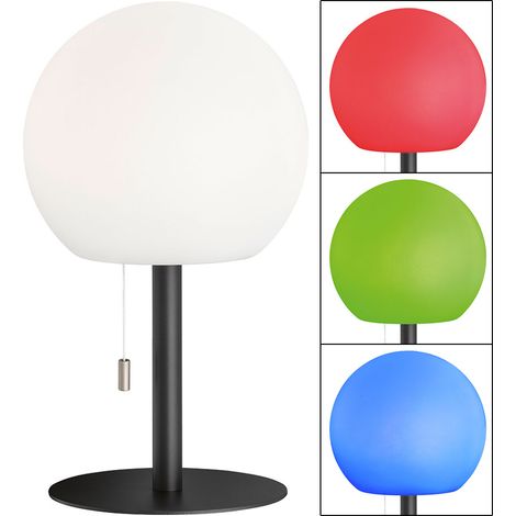 Lampe de table LED Lampe d'extérieur à intensité variable Batterie Lampe de jardin Lampe de terrasse, changement de couleur RGB, noir blanc, 1,5W 170lm blanc chaud, DxH 18 x 31 cm (1/5)
