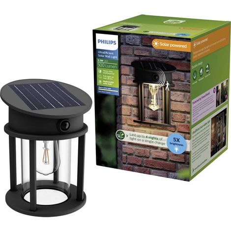Philips LED Geri 929004633001 Lampada solare da parete per esterno con rilevatore di movimento LED (monocolore) 3.2 W N