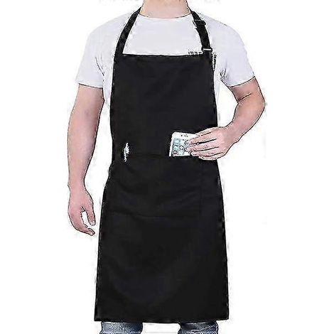 Tablier de cuisine réglable avec bavette et 2 poches (unisexe) – Idéal pour la cuisine, la pâtisserie, le jardinage ou la restauration (1/4)