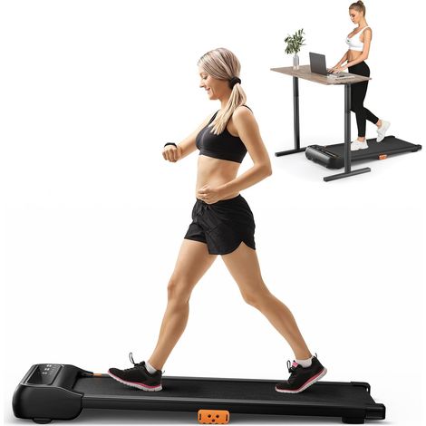 COSTWAY Cinta de Correr, 12 Programas Preestablecidos, Cinta de Andar Escritorio, 1-6,5 km/h, Control Remoto Reloj/Pantalla LED, Walking Pad Carga 120kg, Hogar Oficina (1/5)
