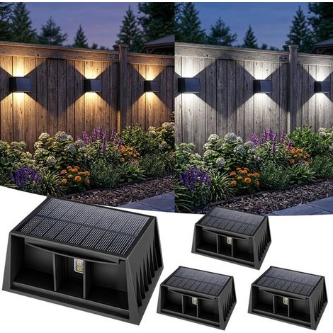 Luce solare da esterno RGB, illuminazione solare da giardino, impermeabile IP65 con angolo del fascio regolabile verso l'alto e verso il basso, luce solare da esterno per giardino, cortile, B (1/5)