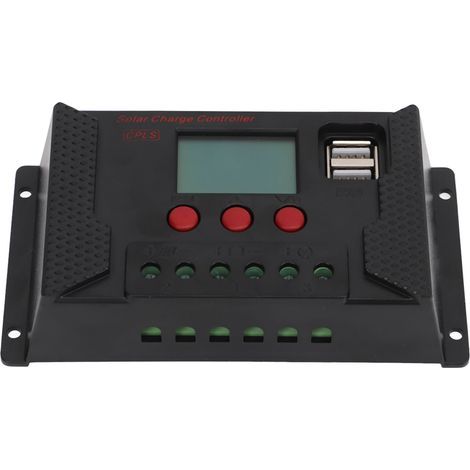 Automatic 12V/24V PWM solar charge controller with LCD screen, 10A, for photovoltaic panels and lithium batteries (1/5)