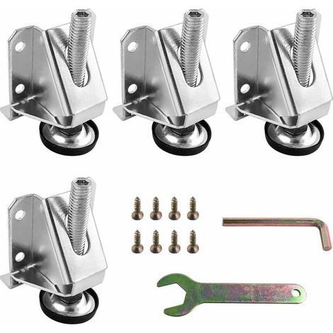 Lot de 4 M10 Niveleurs , pieds de nivellement robustes en acier avec écrous de verrouillage , pieds de meuble réglables M10 pour tables , armoires , étagères , meubles (1/4)