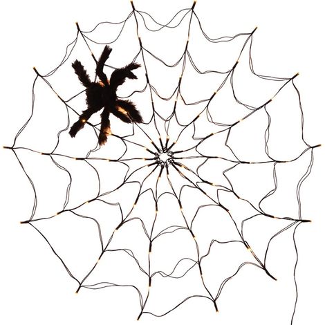 1 Guirlande lumineuse LED, toile d'araignée, 8 modes, télécommande, décoration Halloween intérieur extérieur (1/5)