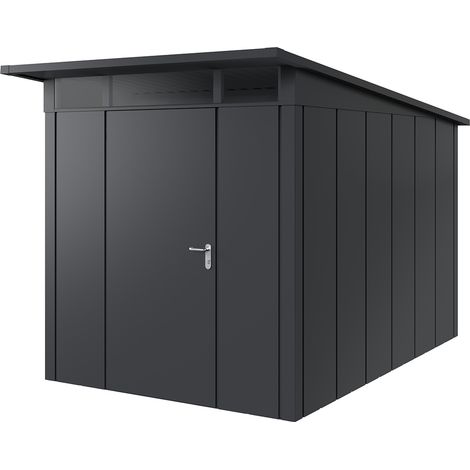 Hörmann Metall-Gerätehaus "Juno" mit Pultdach, JPD7 - Design, 214 x 310 cm (B x T), anthrazit, 1-flüglige Tür, Anschlag links (1/5)