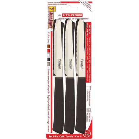 COLTELLI DA TAVOLA 'UTILISSIMI' lama mm 110 - manico nero