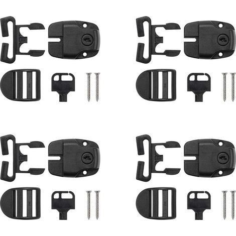 Ensemble de clips pour couverture de spa, kit de réparation de loquet de couverture de spa avec clé et vis, accessoires pour sangles de couverture de spa (1/5)