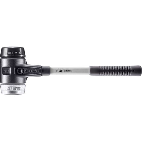 HALDER SIMPLEX Hammer Gefüllter Gummi / Weichmetall mit verstärktem Tempergussgehäuse und Glasfaserstiel - D=80 mm - 3729.080 (1/5)