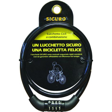 Antifurto per bici con combinazione - Ø mm.8x65 cm. - 5 bl