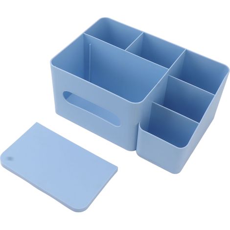 Boîte à Mouchoirs avec Couvercle en Plastique - Organisateur de Bureau Élégant pour Maison et Bureau, Surface Lisse, Bleu (1/5)