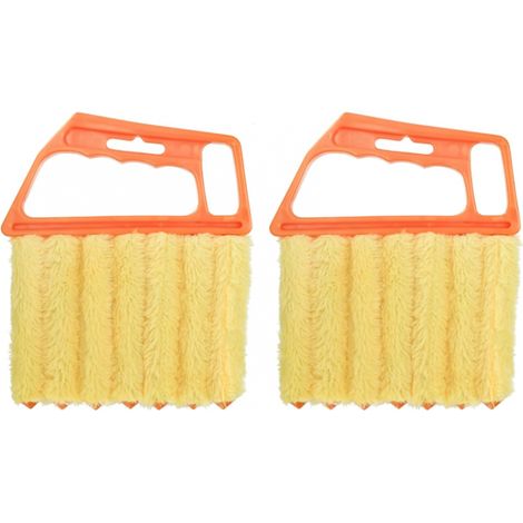 Lot de 2 brosses de nettoyage des volets roulants, nettoyage des lames, brosse à rideau à 7 lames, outil de nettoyage de rideau, brosse de fenêtre, climatiseurs (1/5)