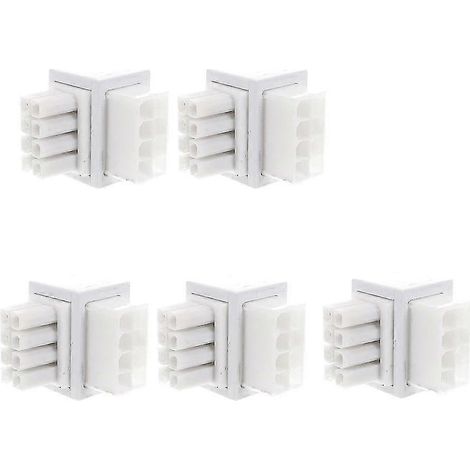 Lot de 5 adaptateurs d'alimentation ATX femelle 8 broches coudés à 90° vers mâle 8 broches pour carte graphique. (1/5)