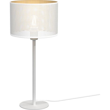 Lampada da tavolo loft bianca oro Ø25 E27 metallo Luminex