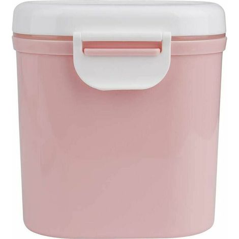 Tragbarer Babymilchpulver-Spender, Behälter für Säuglingsnahrungspulver, Aufbewahrungsbox für Milchpulver, Snacks, Obst, Getreide, 800 ml, Rosa (1/4)