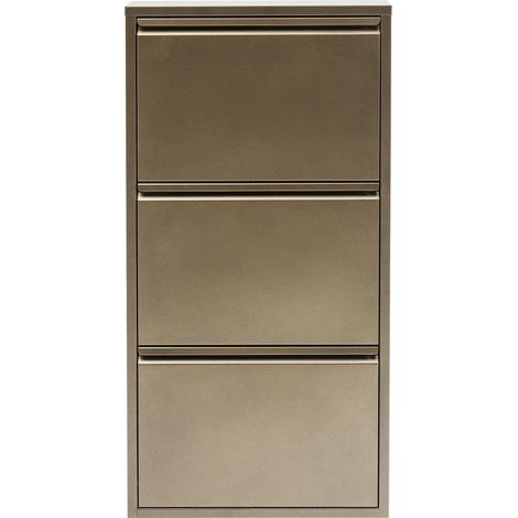 Meuble à chaussures basculant Caruso 3, Bronze, 103x50x14 Cm, Petit meuble à chaussures basculant accessoire déco, Armoire à chaussures pour la maison, Design moderne, Entrée (1/5)