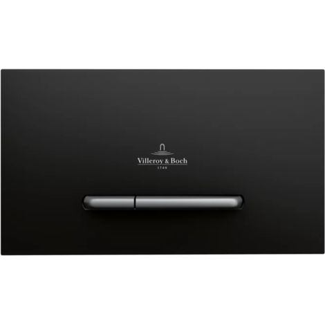 Villeroy & Boch – Plaque de commande WC ViConnect noir mat – 150mm x 260mm – Déclenchement frontal – Pour 2 volumes de chasse d'eau