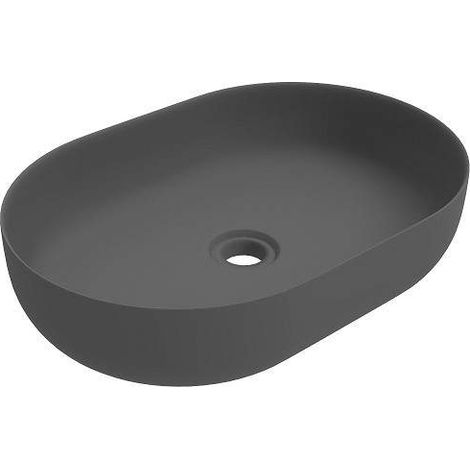 600x416 mm mattgrau ovale Arbeitsplatte Waschbecken Ercos Musa BLCERBMUSA0002 Matt grau